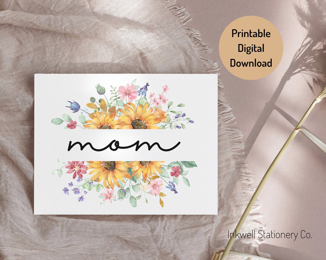 PRINTABLE Flower Card for Mom Beautiful Mother's Day Etsy