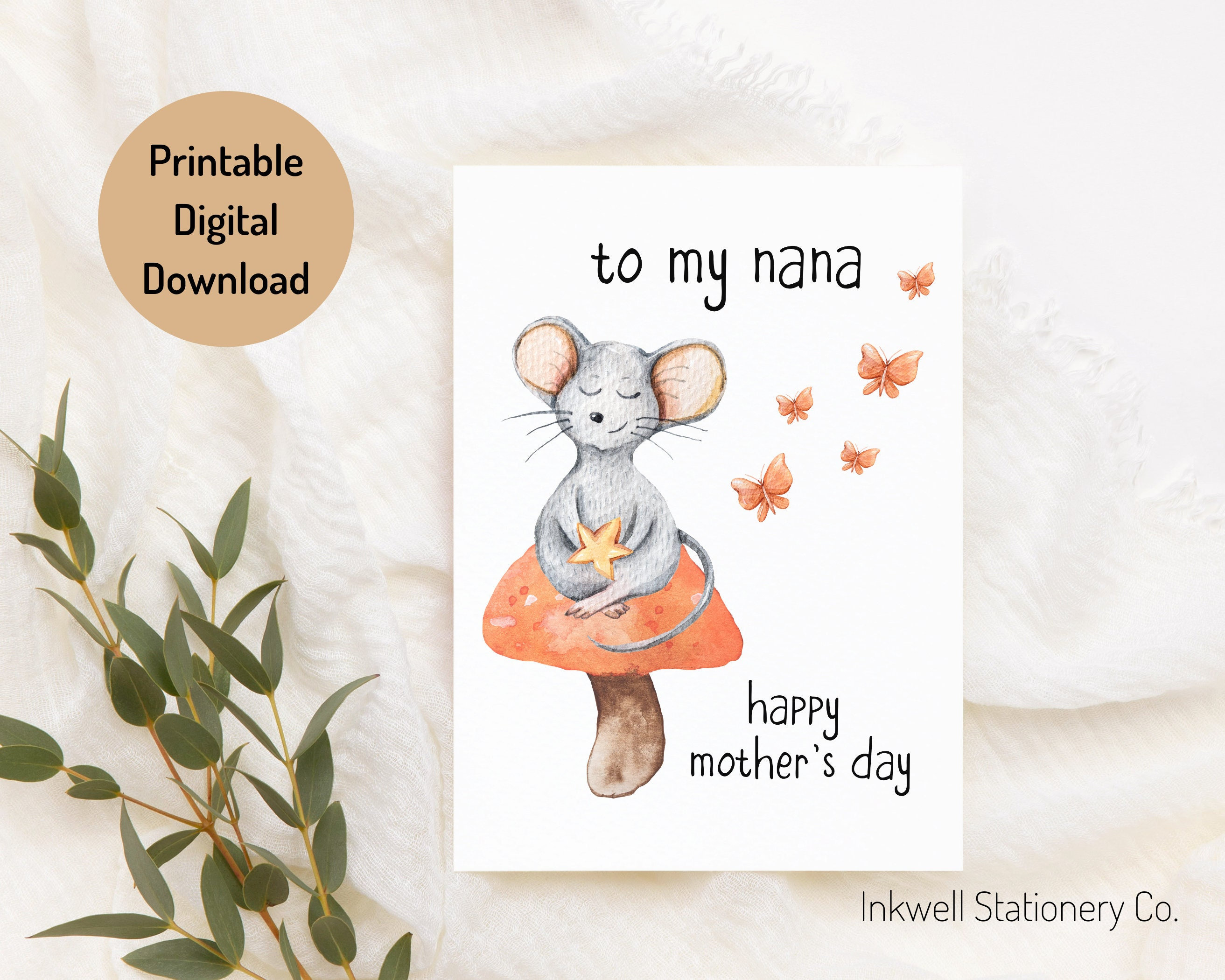 PRINTABLE Cute Mother's Day Card for Nana, Happy Mother's Day Card for ...
