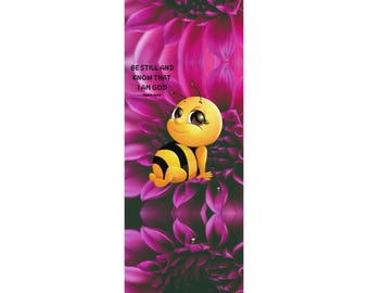 Floral Bee Rubber Yoga Mat, Bible Verse, Meditation Exercise Mat