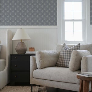 Pendula striped peel and stick Wallpaper | Floral pendant striped removable wallpaper for bathroom