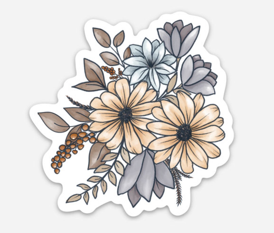 Luggage Tag Vinyl Sticker for Suitcase Dried Flowers Sticker Vinyl