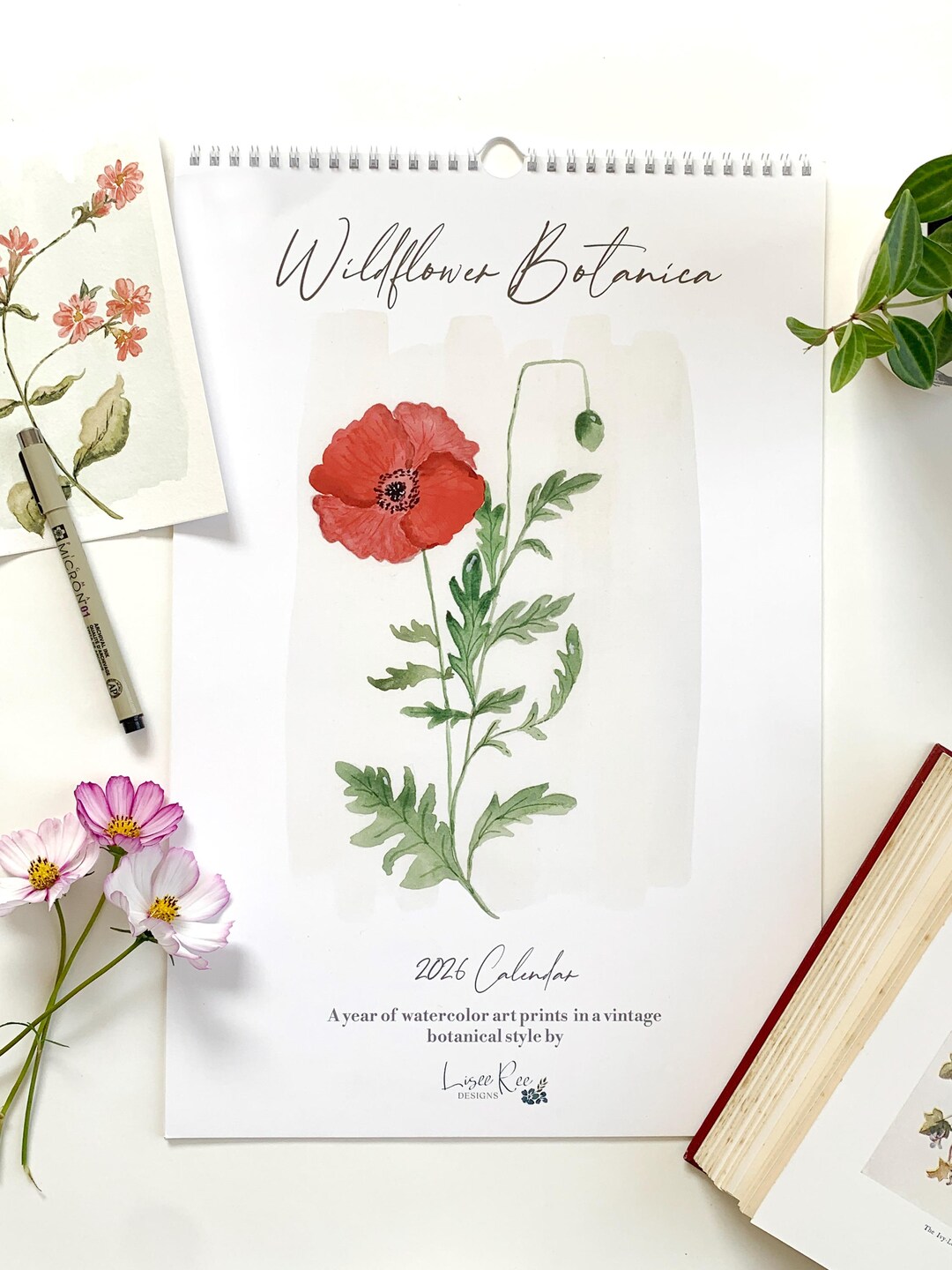 Wildflower Botanica 2026 Calendar | Watercolor Botanical Illustrations ...
