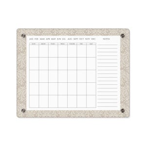 Volatica Horizontal Acrylic Wall Calendar, acrylic wall calendar and list, dry erase calendar and notes, perpetual calendar for wall, family