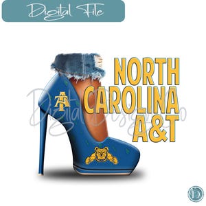 North Carolina A&T University HBCU Heels Bundle PNG | Sassy High Heels Sublimation  DTF File for Custom Designs