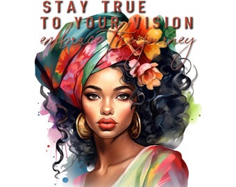 Afrocentric Motivational Quote PNG: DTF Printing & Wall Art (Digital Download