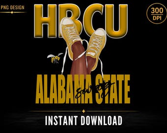 Alabama State HBCU Inspired PNG Shirt Design, School Spirit Sublimation Design, Instant Download, College Pride PNG