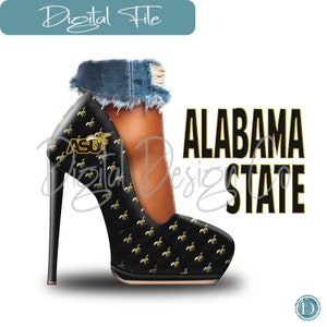 Alabama State HBCU talons Bundle PNG, impertinent, chaussures, PNG, sublimation de talons hauts, fichier dtf