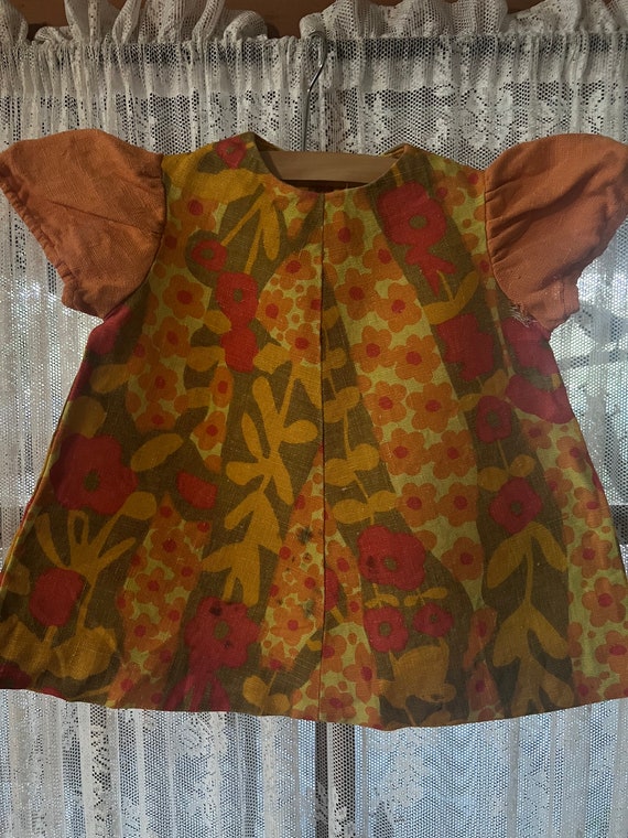 Vintage groovy dress with flowers - image 4