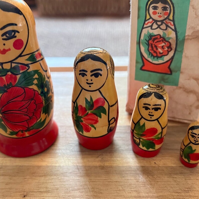 1970s Russian Stacking Dolls in Original Box Etsy
