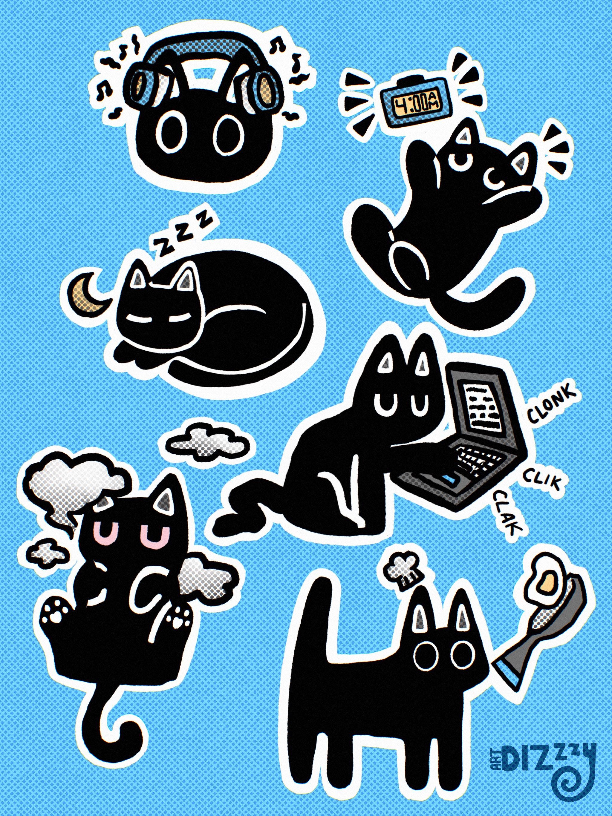 Kitty Cat Sticker Sheet - Etsy