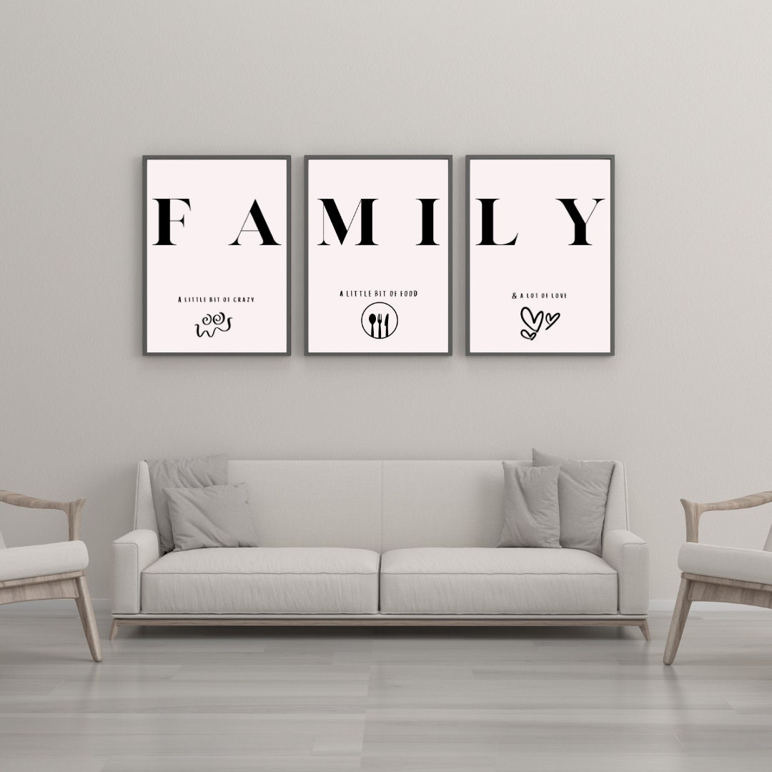 Family Wall Art Decor Family Sign Family Love Family Quotes Printable Wall Art Living Room Wall