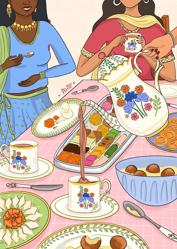 Chai and Mithai- A5 art print