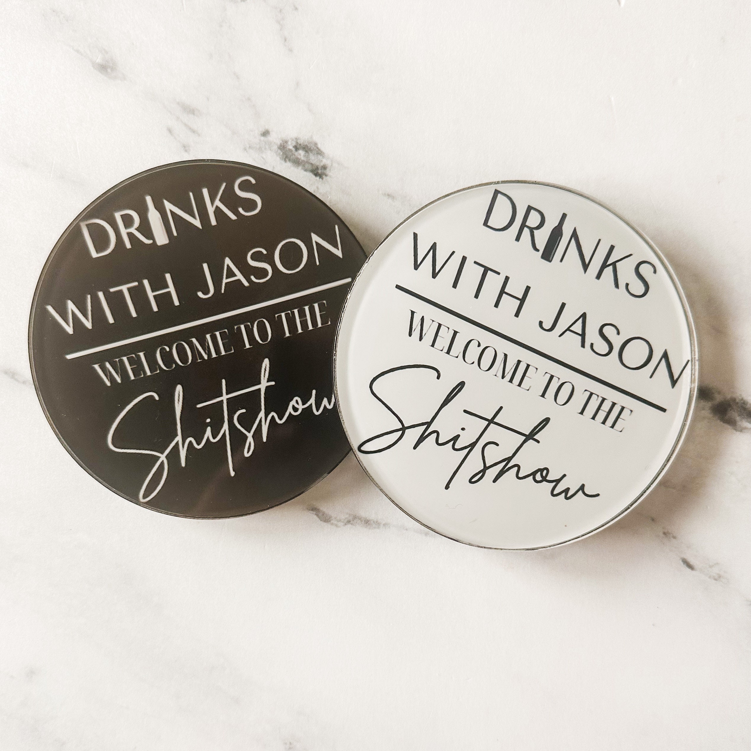 Drinks With Jason Custom Collaboration 4 Inch Acrylic Coaster Etsy