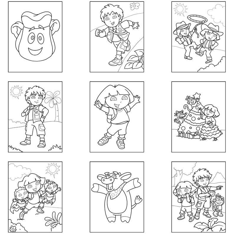 36 Cartoon Characters Colouring Sheets for Kids - Digital Download ...