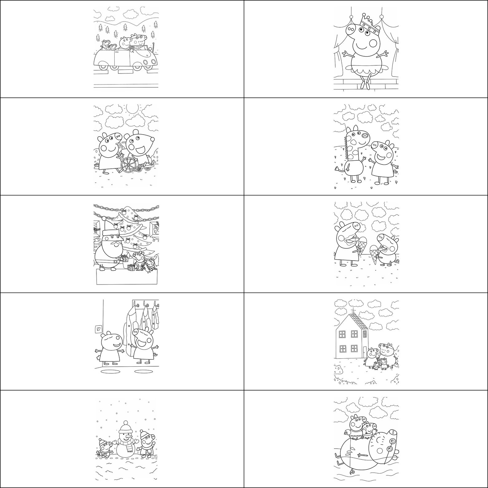 10 Peppa Pig Colouring Sheets for Kids - Digital Print Pages - Peppa Pig Activity - Kids ...