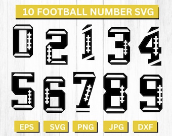 Football Numbers Svg, Football Cut File, Football Numbers Png, Football Shirt Svg, Svg Files For Cricut, Football Numbers