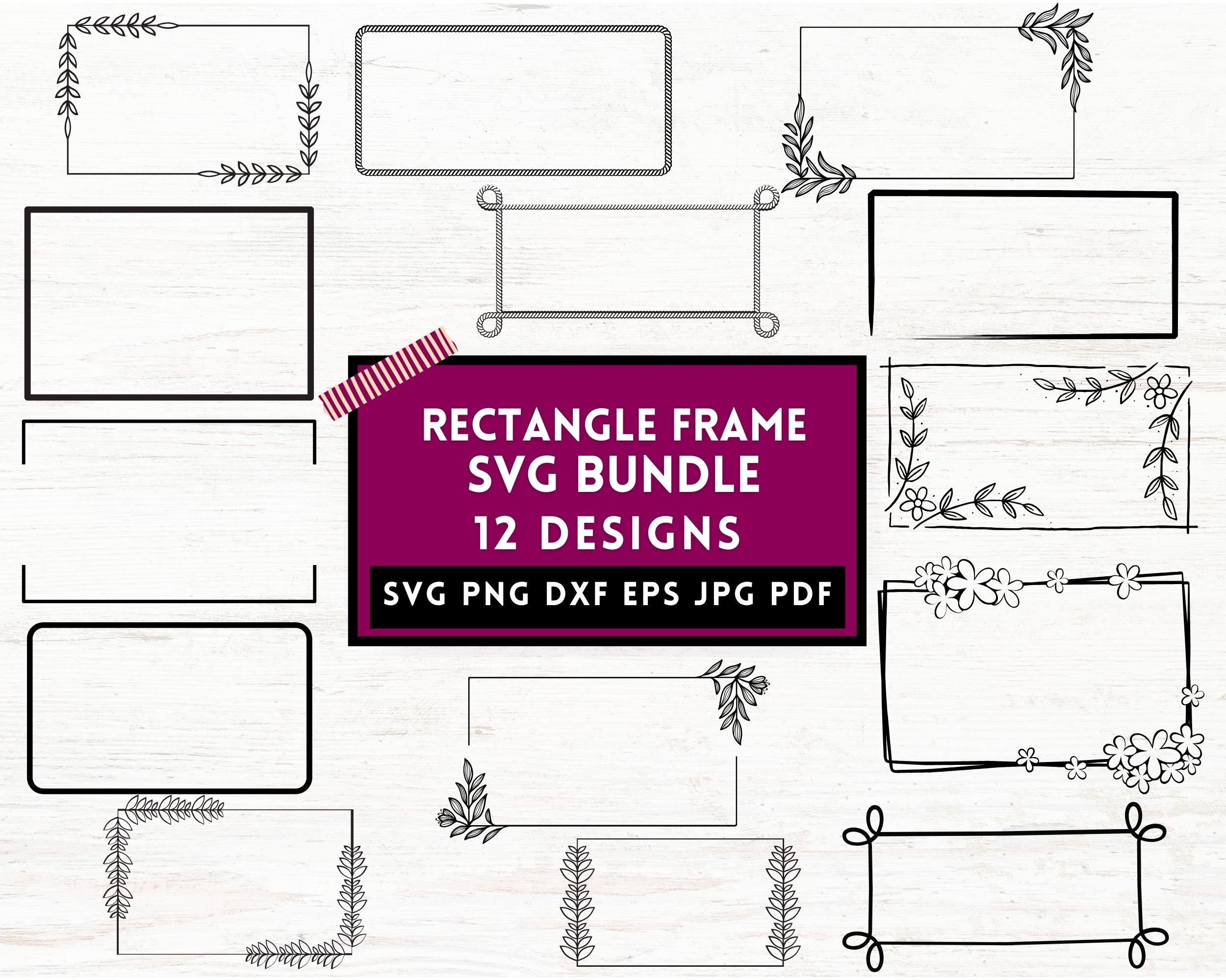 Rectangle Frame Svg Bundle, Rectangle Frame Png, Rounded Rectangle