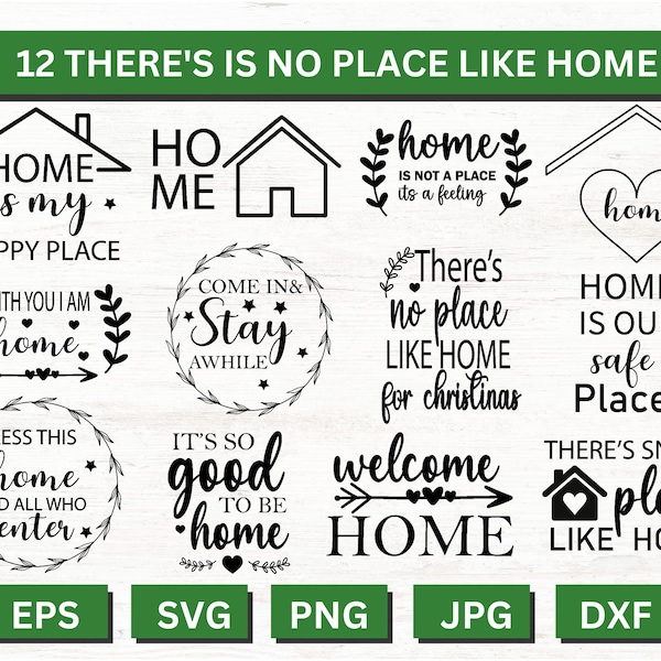 There's no place like home SVG, Sweet Home Png, Family Sign Svg, Home For Holidays, Home Plate Svg, Silhouette Svg,Instant Download