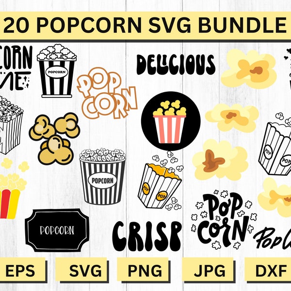 Popcorn Svg, Popcorn Clipart, Popcorn Png, Movie Svg, Popcorn Box Svg, Popcorn Silhouette, Popcorn Cricut, Pop Corn Svg, Popcorn Cut File