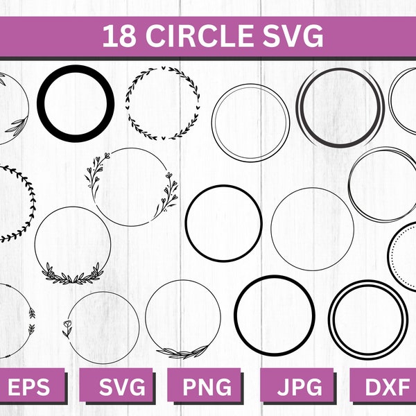 Circle Svg, Circle Dxf, Circle Svg Bundle, Circle Clipart, Circle Vector, Circle Frame, Circle Png, Double Circle Svg, Svg Cut Files