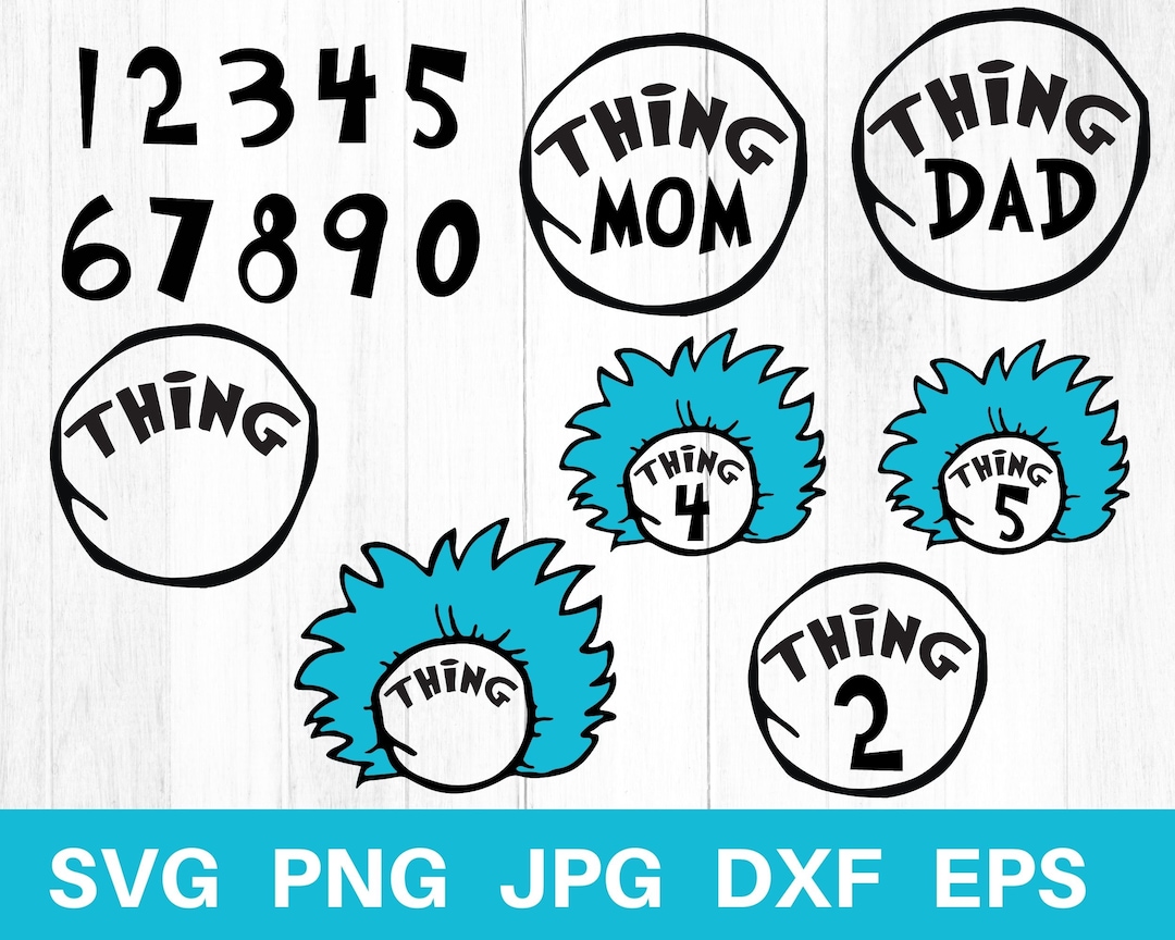 Thing 1 Svg, Thing 2 Svg, Thing Svg Bundle, Thing 2 Png, Thing 1, Thing ...