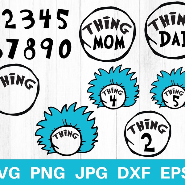 Thing 1 Svg, Thing 2 Svg, Thing Svg Bundle, Thing 2 Png, Thing 1, Thing Svg, Teacher Svg, Svg Files For Cricut, Thing 1 Png, Svg For Cricu