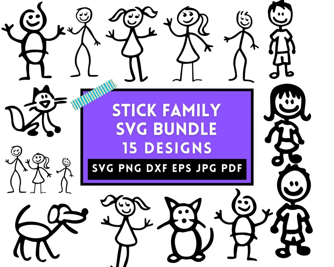 15 Stick Figure Svg Bundle, Stick Family Svg, Stick Figures Svg, Stick