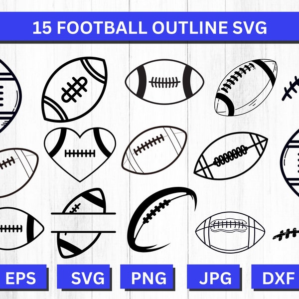 Football Outline Svg, Football Svg, Football Clipart, Football Mom Svg, Football Shirt Svg, Football Outline, Football Svg Bundle