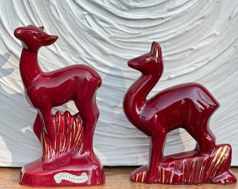 ヴィンテージの手描き陶器の長い首の猫 - イタリア製、ミッド