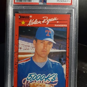 1990 Nolan Ryan- Error- Donruss-#659-5000 K's Front / & King of Kings Back #665-PSA-8.5