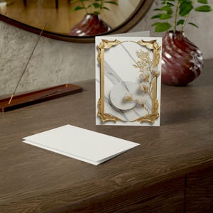 Elegante juego de tarjetas de felicitación florales de 1, 10, 30, 50 piezas | Perfecto para bodas, cumpleaños y ocasiones especiales. Interior en blanco.