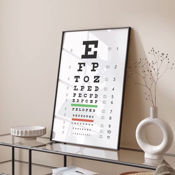 eyechart poster etsy