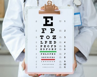 Eye Chart 'Snellen' | Eye Test Doctor | Vision Test | Ophthalmology Eye Exam Poster | Ophthalmologist Eyechart Wall Decor | i.a. Cricut File