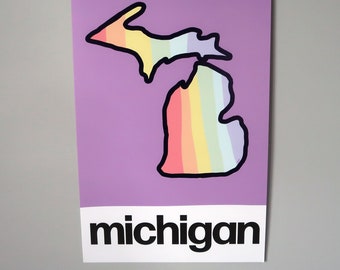 Rainbow Michigan Pride 11x17 Poster Print
