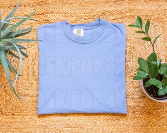 Washed Denim Comfort Colors 1717 T-Shirt Mockup