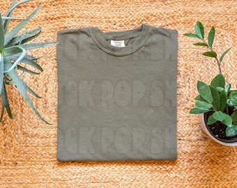 Comfort Colors 1717 Mockup Sage | T-Shirt Flat Lay (Digital Download)