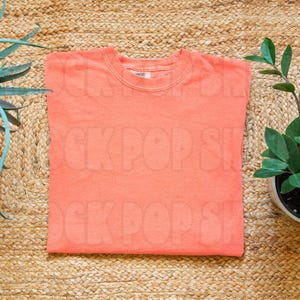 Bright Salmon Comfort Colors 1717 Mockup Bright Salmon | C1717 Shirt Mockup Bright Salmon Comfort Colors 1717 Bright Salmon Mockup