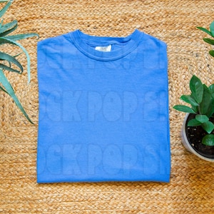 Mystic Blue Comfort Colors 1717 Mockup Mystic Blue | C1717 Shirt Mockup Mystic Blue Comfort Colors 1717 Mystic Blue Mockup