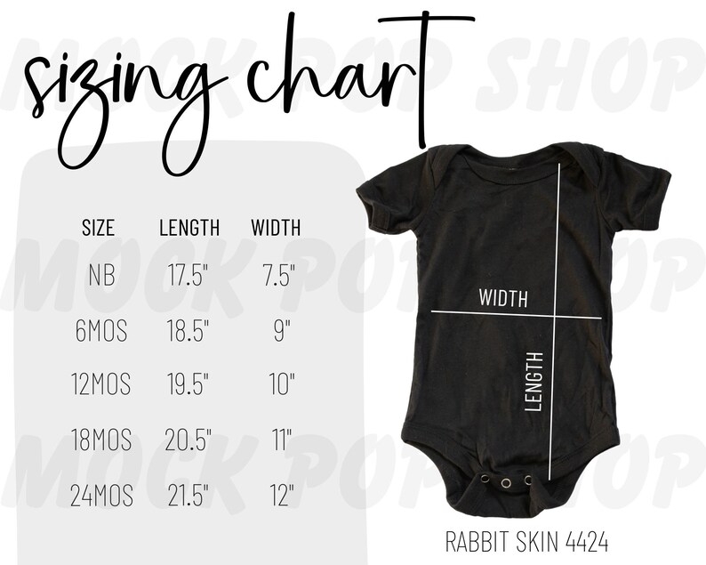 Rabbit Skin 4424 Editable Size Chart