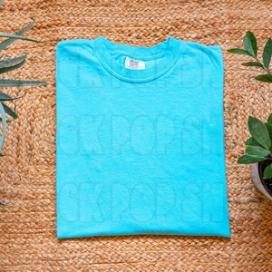 Lagunenblau Comfort Colors 1717 Mockup Lagunenblau | C1717 Shirt Mockup Lagoon Blue Comfort Farben 1717 Lagoon Blue Mockup