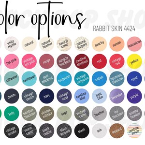 Rabbit Skin 4424 Editable Color Chart