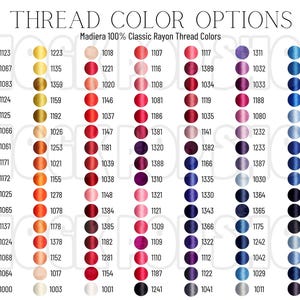 Madiera Rayon 222 Thread Colors Editable Color Chart Canva Template - Digital Download