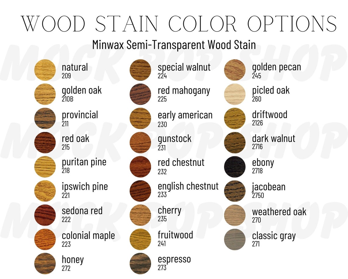 Minwax Semi-transparent Wood Stain Color Options Editable Color Chart ...