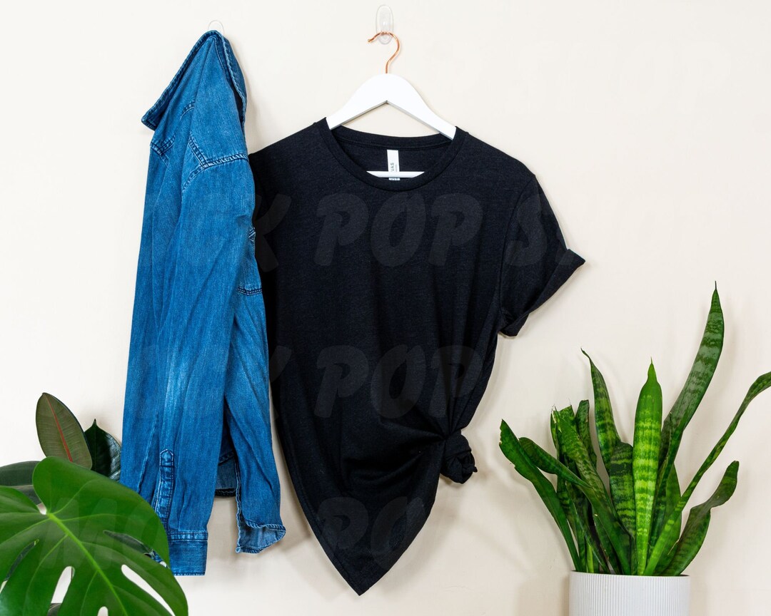 Heather Black Bella Canvas 3001 Mockup Heather Black 3001 Shirt Mockup ...