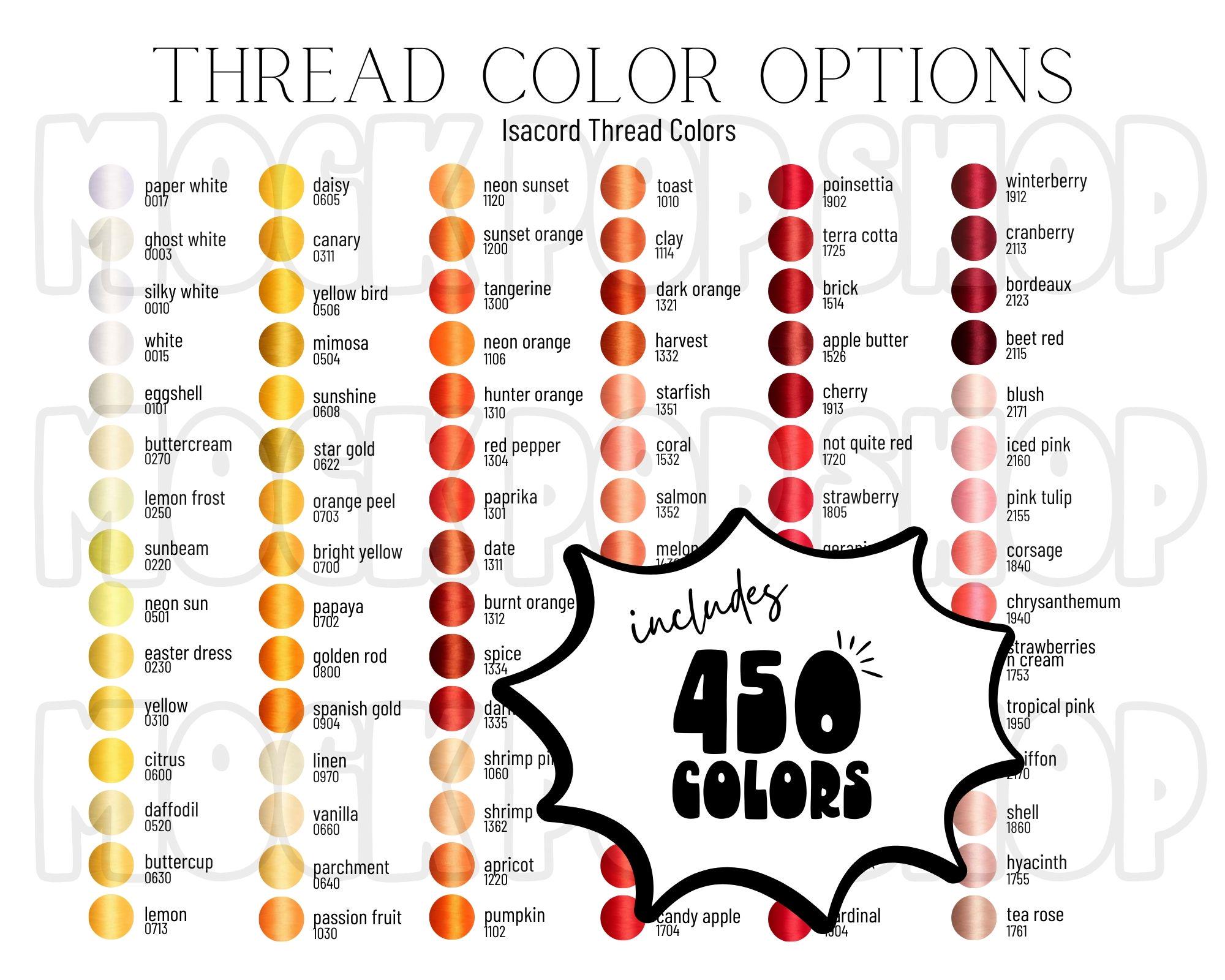 Isacord All Colors Thread Color Options Editable Color Chart Canva ...