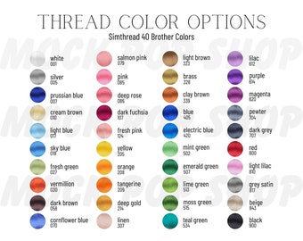 Simthread 40 Thread Brother Color Options Editable Color Chart Canva Template