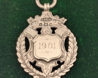 Vintage 1901 sterling silver Fob