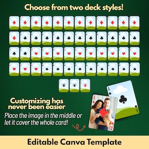 Poker Card Canva Editable Template | Drag & Drop | 2 Layouts (Color and Photo) |  US Letter | Download