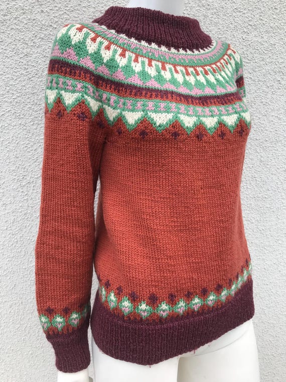 Islandais Authentique Tricoter Un Pull Islandais Femme Tricoté - Main Image