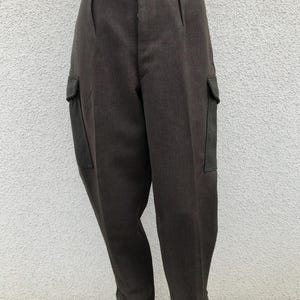 Vintage CBV Karlskrona C48 Wool Swedish Military Army Trouser Pants Swedish Olive Wool Button Military Pants Military Gear Size Medium